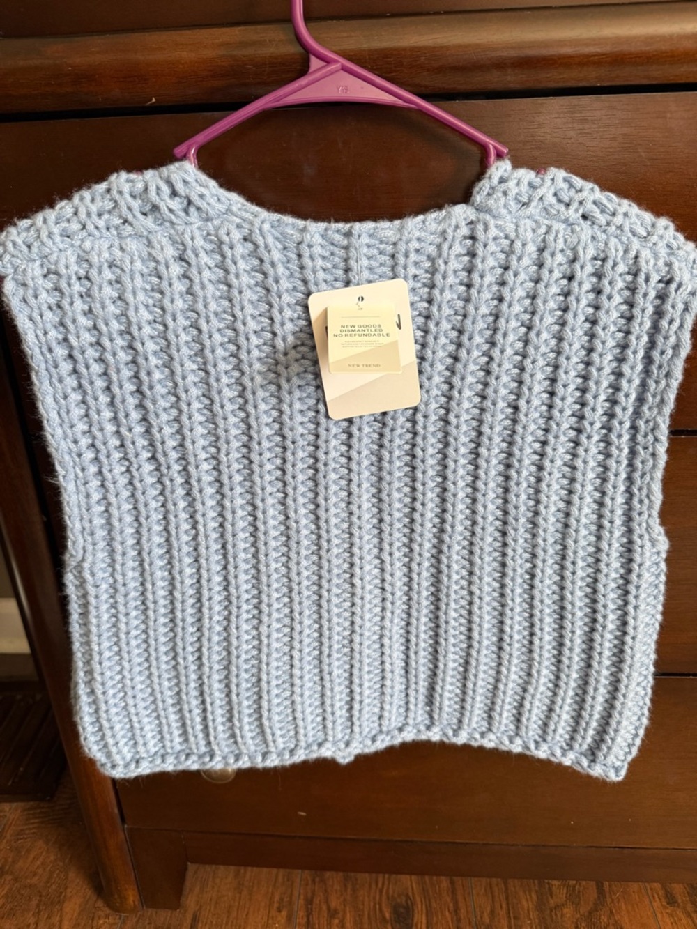 Women’s Blue Knit Sweater Vest Top size small NWT - Picture 2 of 2